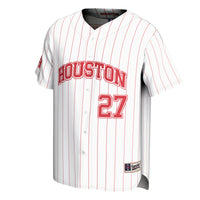 Houston Cougars Baseball Jersey, White Fashion Lightweight Sportswear Jersey Shirt, Lightweight Breathable Athletic Jersey, Casual Gift for Men