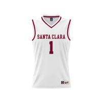 Santa Clara Broncos Basketball Jersey, White Fashion Lightweight Sportswear Jersey Shirt, Sleeveless Athletic Tank Jersey, Casual Gift for Men