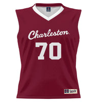 Charleston Cougars Basketball Jersey, Crimson Lightweight Sportswear Jersey Shirt, Sleeveless Athletic Tank Jersey, Casual Gift for Men