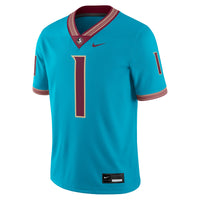 Turquoise Florida State Seminoles Football Jersey, Game Sportswear Jersey Shirt, Lightweight Breathable Athletic Jersey, Casual Gift for Men
