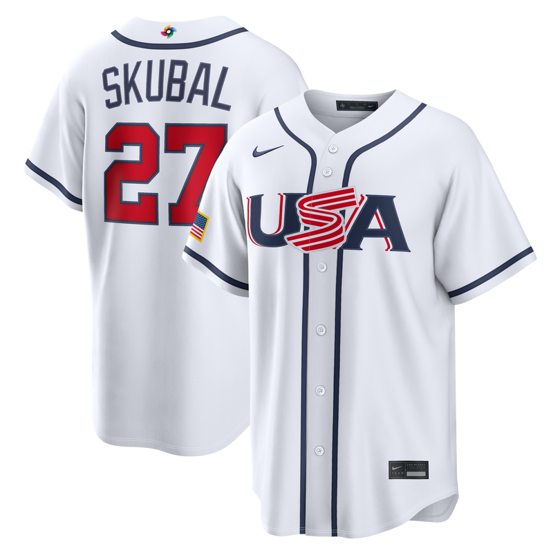 USA Tarik Skubal White 2026 World Classic Home Baseball Jersey, Sportswear Jersey Shirt, Lightweight Athletic Jersey, Casual Gift for Men