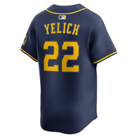 Christian Yelich Milwaukee Brewers Baseball Jersey, Navy Sportswear Jersey Shirt, Lightweight Breathable Athletic Jersey, Casual Gift for Men