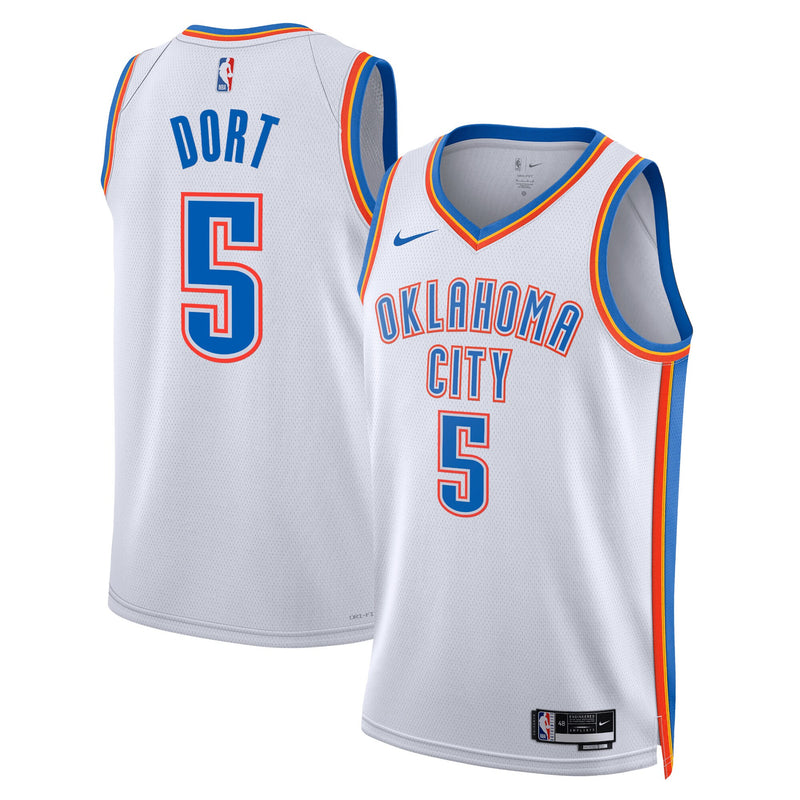 Luguentz Dort Oklahoma City Thunder Basketball Jersey, White Sportswear Jersey Shirt, Sleeveless Athletic Tank Jersey, Casual Gift for Men