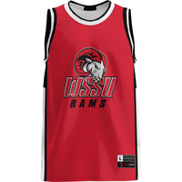 Winston-Salem State Rams Basketball Jersey, Red Lightweight Sportswear Jersey Shirt, Sleeveless Athletic Tank Jersey, Casual Gift for Men