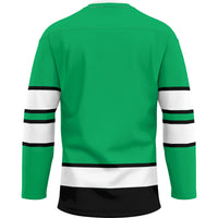 North Dakota Hockey Jersey, Kelly Green Sportswear Jersey Shirt, Long Sleeve Hockey Sweater Jersey, Casual Gift for Men