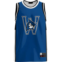 Westfield State Owls Basketball Jersey, Blue Lightweight Sportswear Jersey Shirt, Sleeveless Athletic Tank Jersey, Casual Gift for Men