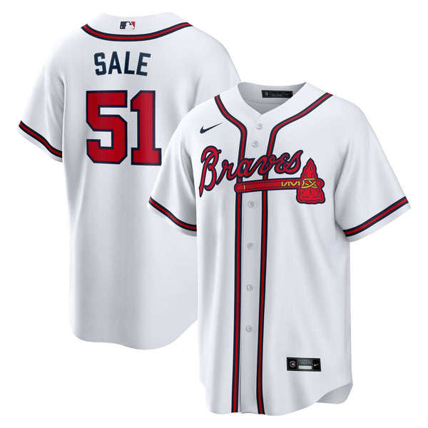 Atlanta Braves Chris Sale White Home Replica Jersey