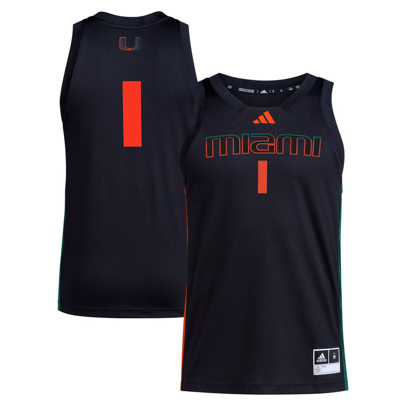 Miami Hurricanes Basketball Jersey, Black Swingman Sportswear Jersey Shirt, Sleeveless Athletic Tank Jersey, Casual Gift for Men