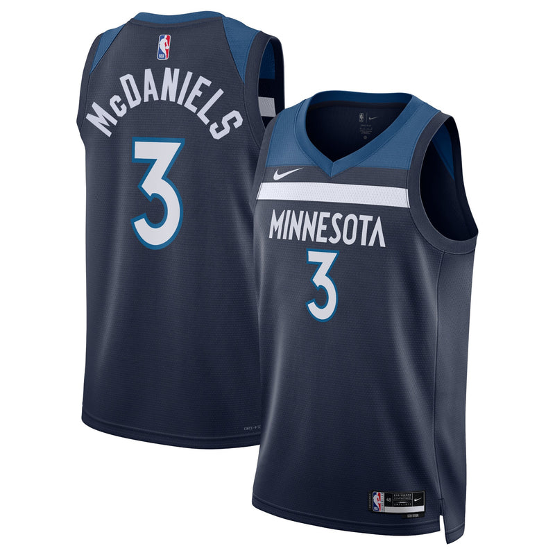 Jaden McDaniels Minnesota Timberwolves Basketball Jersey, Navy Sportswear Jersey Shirt, Sleeveless Athletic Tank Jersey, Casual Gift for Men