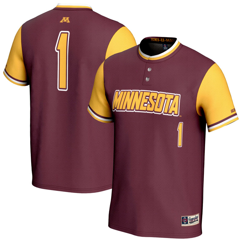 Minnesota Golden Gophers Softball Jersey, Maroon Fashion Sportswear Jersey Shirt, Lightweight Breathable Athletic Jersey, Casual Gift for Men