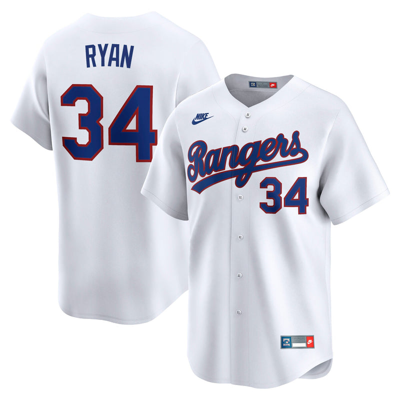 Nolan Ryan Texas Rangers Baseball Jersey, White Limited Sportswear Jersey Shirt, Lightweight Breathable Athletic Jersey, Casual Gift for Men