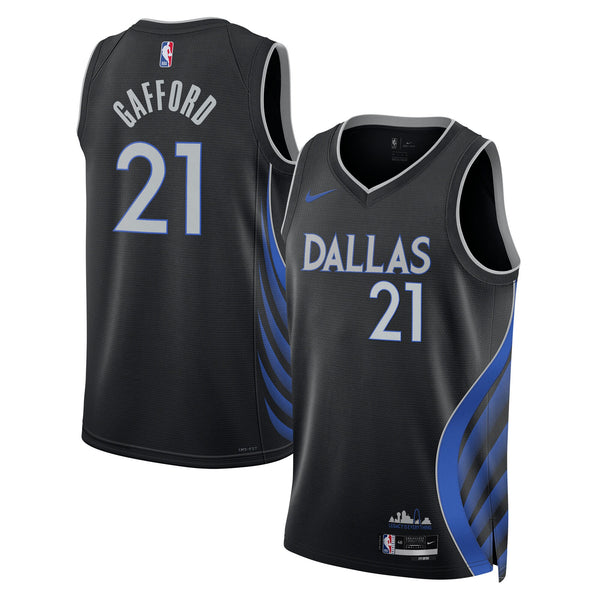 Dallas Mavericks 2025/26 City Edition Swingman Jersey - Black - Daniel Gafford