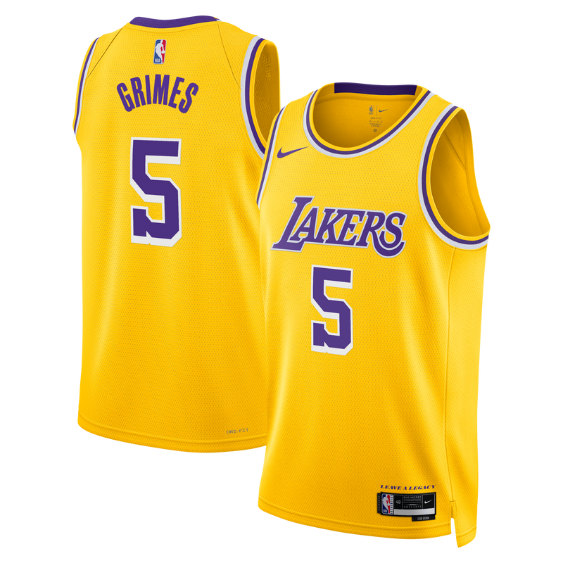 Quentin Grimes Los Angeles Lakers Basketball Jersey, Gold Swingman Sportswear Jersey Shirt, Sleeveless Athletic Tank Jersey, Casual Gift for Men