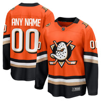Anaheim Ducks Hockey Jersey, Orange Breakaway Sportswear Jersey Shirt, Long Sleeve Hockey Sweater Jersey, Casual Gift for Men, Style 202213065