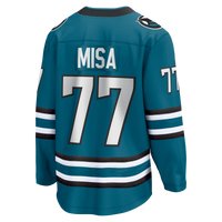 Michael Misa San Jose Sharks Hockey Jersey, Teal Breakaway Sportswear Jersey Shirt, Long Sleeve Hockey Sweater Jersey, Casual Gift for Men