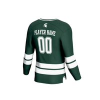 Michigan State Spartans Hockey Jersey, Green Sportswear Jersey Shirt, Long Sleeve Hockey Sweater Jersey, Casual Gift for Men, Style 202918032