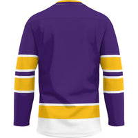 UAlbany Great Danes Hockey Jersey, Purple Sportswear Jersey Shirt, Long Sleeve Hockey Sweater Jersey, Casual Gift for Men