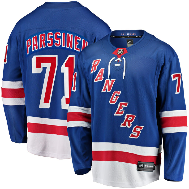 Juuso Parssinen New York Rangers Hockey Jersey, Blue Breakaway Sportswear Jersey Shirt, Long Sleeve Hockey Sweater Jersey, Casual Gift for Men