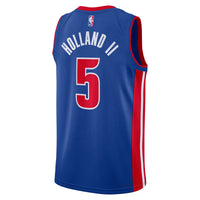 Ron Holland II Detroit Pistons Basketball Jersey, Blue Swingman Sportswear Jersey Shirt, Sleeveless Athletic Tank Jersey, Casual Gift for Men