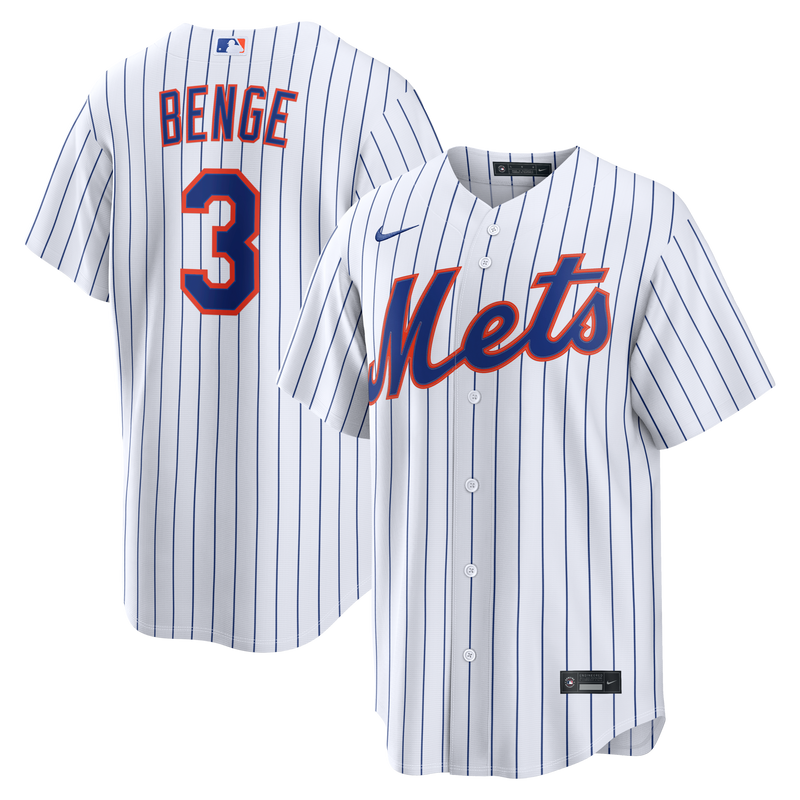 Carson Benge New York Mets Baseball Jersey, White Replica Sportswear Jersey Shirt, Lightweight Breathable Athletic Jersey, Casual Gift for Men