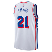 Joel Embiid Philadelphia 76ers Basketball Jersey, White Swingman Sportswear Jersey Shirt, Sleeveless Athletic Tank Jersey, Casual Gift for Men