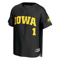 Iowa Hawkeyes Lightweight Collegiate Baseball Jersey, Black Sportswear Jersey Shirt, Lightweight Breathable Athletic Jersey, Casual Gift for Men