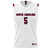 South Carolina Gamecocks Basketball Jersey, White Sportswear Jersey Shirt, Sleeveless Athletic Tank Jersey, Casual Gift for Men, Style 200402979