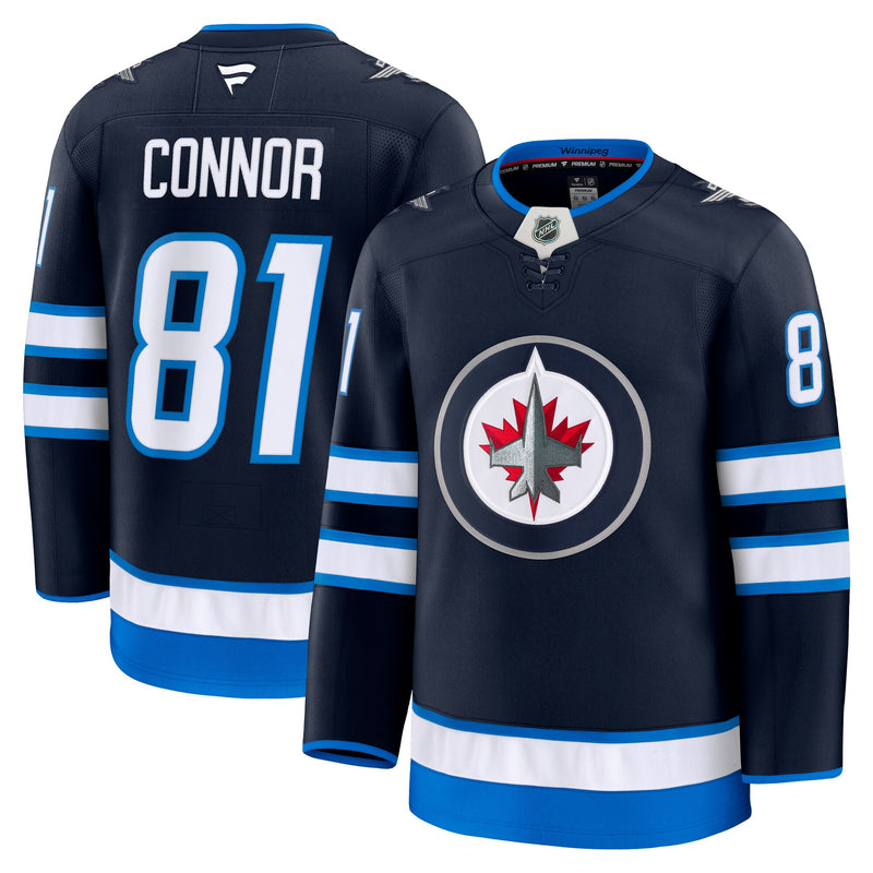 Kyle Connor Winnipeg Jets Hockey Jersey, Navy Premium Home Sportswear Jersey Shirt, Long Sleeve Hockey Sweater Jersey, Casual Gift for Men