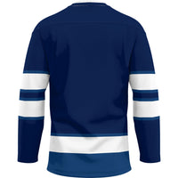 Monmouth Hawks Hockey Jersey, Navy Sportswear Jersey Shirt, Long Sleeve Hockey Sweater Jersey, Casual Gift for Men