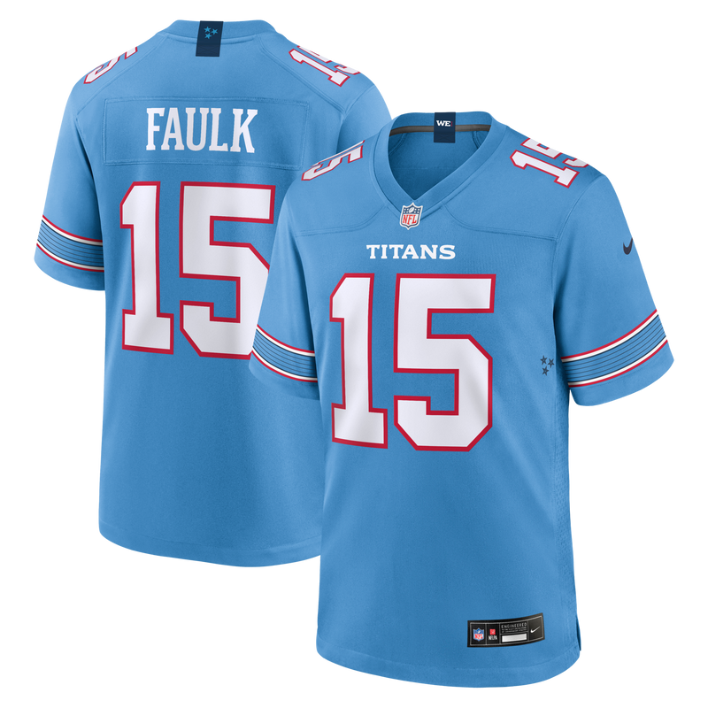 Keldric Faulk Tennessee Titans Football Jersey, Blue Game Sportswear Jersey Shirt, Lightweight Breathable Athletic Jersey, Casual Gift for Men