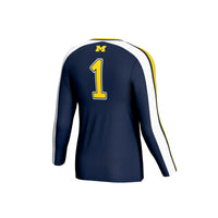 Michigan Wolverines Volleyball Jersey, Navy Fashion Sportswear Jersey Shirt, Lightweight Breathable Athletic Jersey, Casual Gift for Men