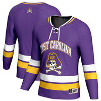 ECU Pirates Hockey Jersey, Purple Sportswear Jersey Shirt, Long Sleeve Hockey Sweater Jersey, Casual Gift for Men