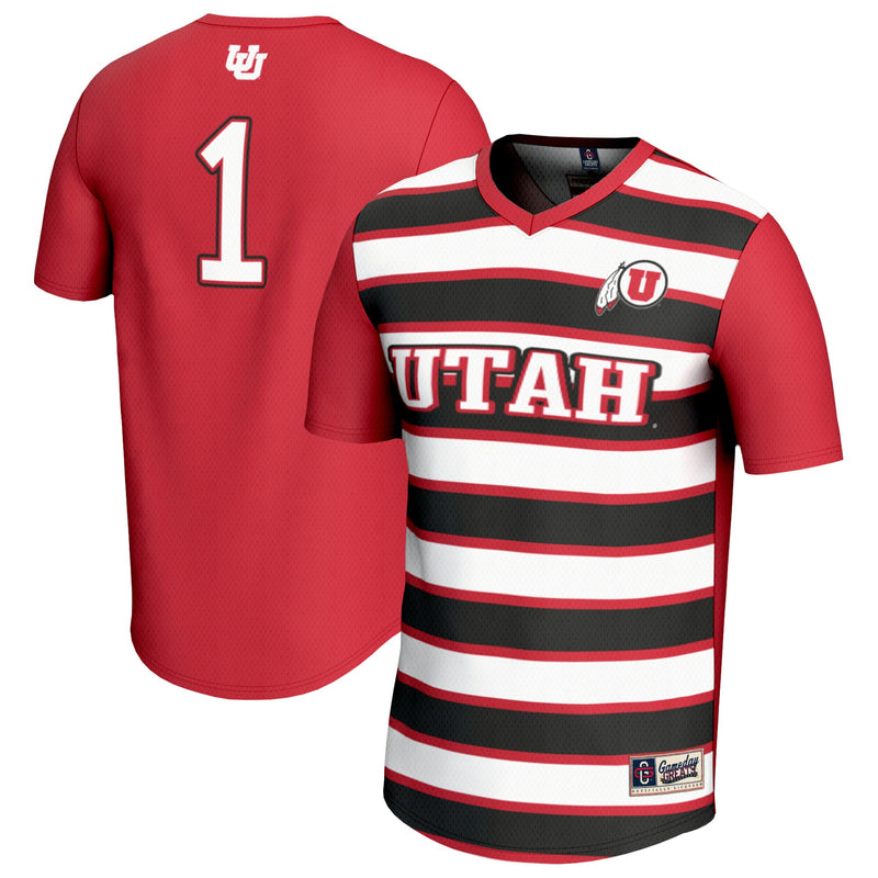 Utah Utes Soccer Jersey, Red Fashion Lightweight Sportswear Jersey Shirt, Lightweight Breathable Athletic Jersey, Casual Gift for Men