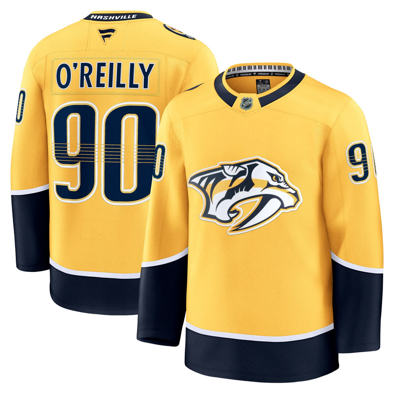 Ryan O'Reilly Nashville Predators Hockey Jersey, Yellow Premium Sportswear Jersey Shirt, Long Sleeve Hockey Sweater Jersey, Casual Gift for Men