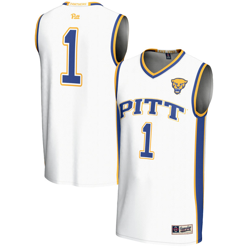 Pitt Panthers Basketball Jersey, White Lightweight Sportswear Jersey Shirt, Sleeveless Athletic Tank Jersey, Casual Gift for Men
