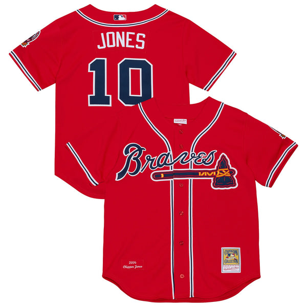 Atlanta Braves Chipper Jones Red 2006 Cooperstown Collection Authentic Jersey