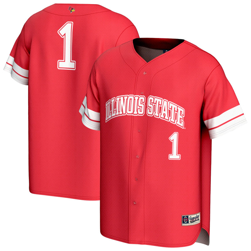 Illinois State Redbirds Baseball Jersey, Red Fashion Sportswear Jersey Shirt, Lightweight Breathable Athletic Jersey, Casual Gift for Men
