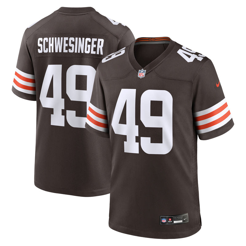 Carson Schwesinger Cleveland Browns Football Jersey, Brown Sportswear Jersey Shirt, Lightweight Breathable Athletic Jersey, Casual Gift for Men