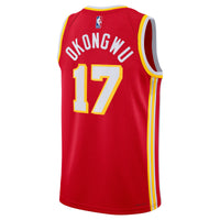 Onyeka Okongwu Atlanta Hawks Basketball Jersey, Red Swingman Sportswear Jersey Shirt, Sleeveless Athletic Tank Jersey, Casual Gift for Men