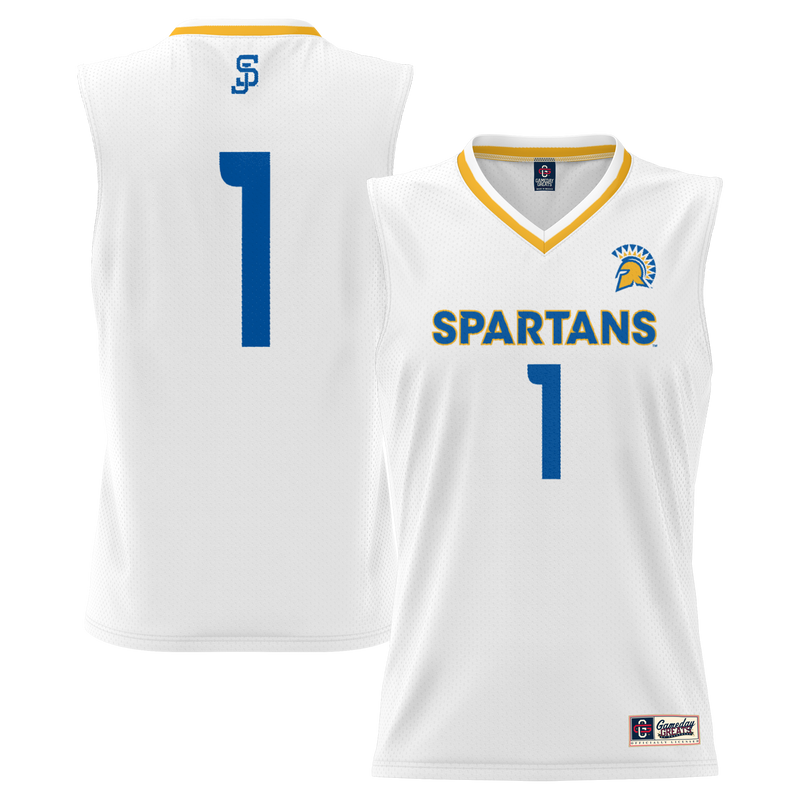 San Jose State Spartans Basketball Jersey, White Lightweight Sportswear Jersey Shirt, Sleeveless Athletic Tank Jersey, Casual Gift for Men