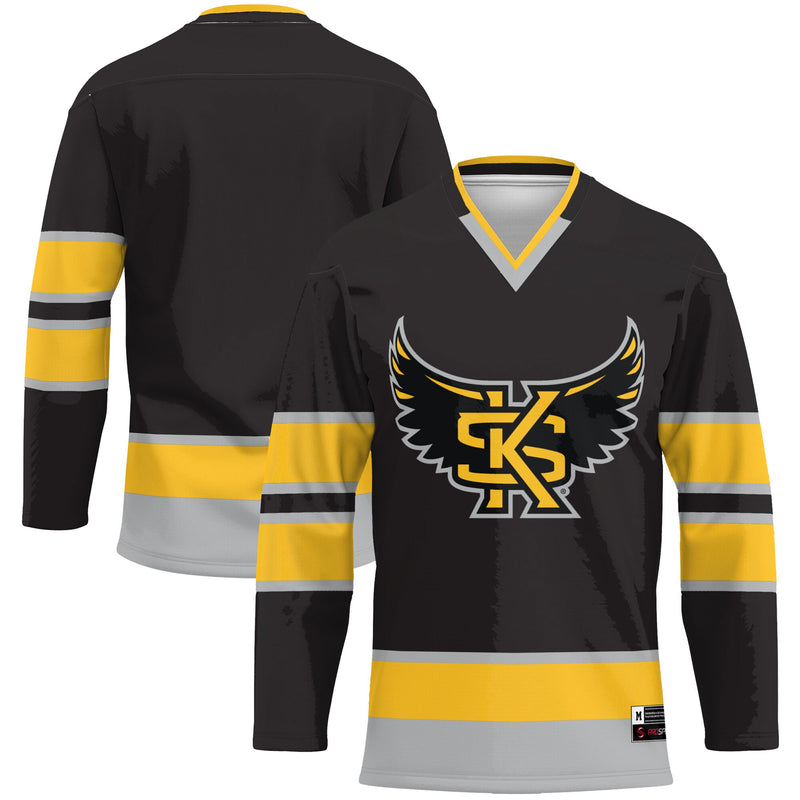 Kennesaw State Owls Hockey Jersey, Gold Sportswear Jersey Shirt, Long Sleeve Hockey Sweater Jersey, Casual Gift for Men