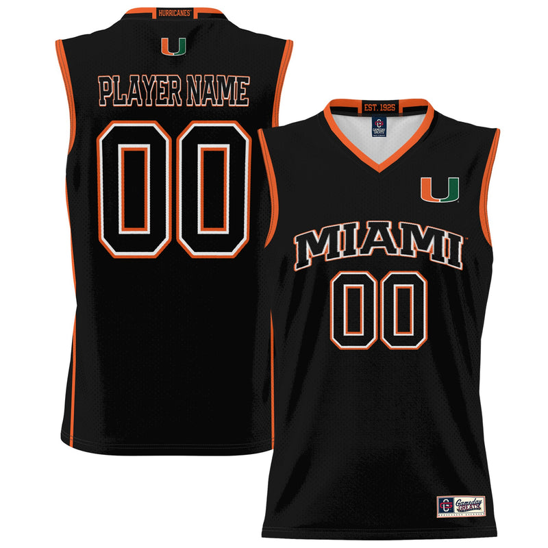 Miami Hurricanes Basketball Jersey, Black Lightweight Sportswear Jersey Shirt, Sleeveless Athletic Tank Jersey, Casual Gift for Men