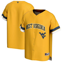 West Virginia Mountaineers Baseball Jersey, Gold Sportswear Jersey Shirt, Lightweight Breathable Athletic Jersey, Casual Gift for Men