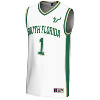 South Florida Bulls Basketball Jersey, White Lightweight Sportswear Jersey Shirt, Sleeveless Athletic Tank Jersey, Casual Gift for Men