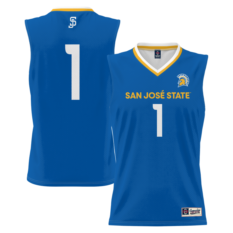 San Jose State Spartans Basketball Jersey, Royal Lightweight Sportswear Jersey Shirt, Sleeveless Athletic Tank Jersey, Casual Gift for Men