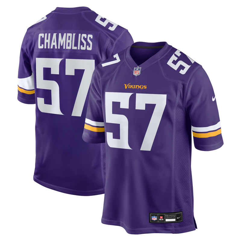 Chaz Chambliss Minnesota Vikings Football Jersey, Purple Sportswear Jersey Shirt, Lightweight Breathable Athletic Jersey, Casual Gift for Men