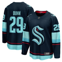 Vince Dunn Seattle Kraken Hockey Jersey, Blue Breakaway Home Sportswear Jersey Shirt, Long Sleeve Hockey Sweater Jersey, Casual Gift for Men