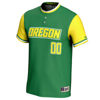 Oregon Ducks Softball Jersey, Green Lightweight Sportswear Jersey Shirt, Lightweight Breathable Athletic Jersey, Casual Gift for Men