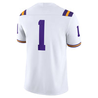 LSU Tigers Football Jersey, White Game Sportswear Jersey Shirt, Lightweight Breathable Athletic Jersey, Casual Gift for Men