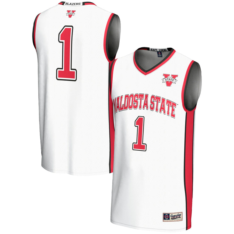 Valdosta State Blazers Basketball Jersey, White Lightweight Sportswear Jersey Shirt, Sleeveless Athletic Tank Jersey, Casual Gift for Men